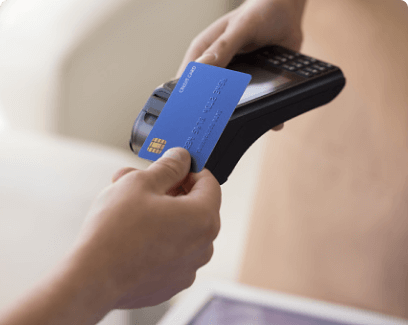 customer paying with floor trader credit card. 